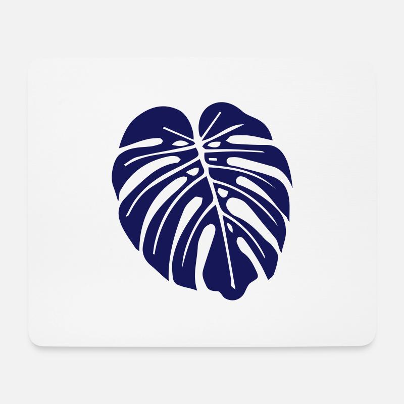 monstera leaf - Mousepad (Querformat) - Weiß