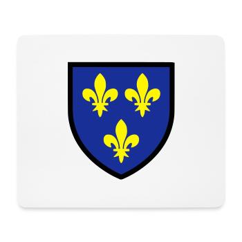Blason Ile de France (T) - Tapis de souris (format paysage) - blanc - Devant