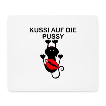 Kussi auf die Pussy - Mousepad (Querformat) - Weiß - Vorne