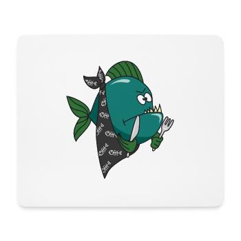 Piranha - Tapis de souris (format paysage) - blanc - Devant