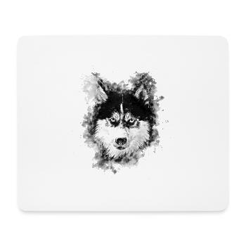 gxp dog husky face water color splashes - Mouse Pad (horizontal) - white - Front
