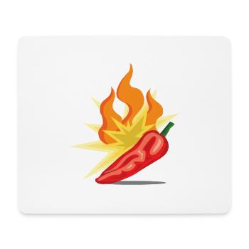 Feurig scharfe Chilischote hinterlässt Brennen - Mousepad (Querformat) - Weiß - Vorne