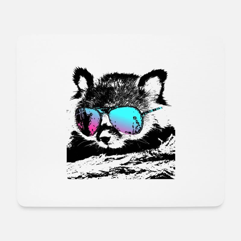 Roter Panda mit Sonnenbrille - Mousepad (Querformat) - Weiß