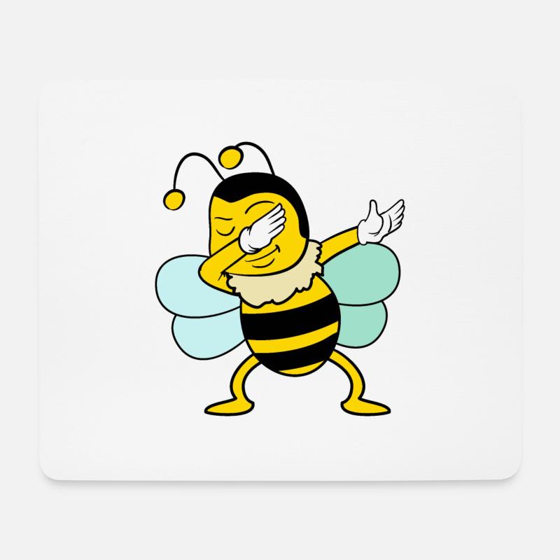 Dabbing Dab Biene - Mousepad (Querformat) - Weiß