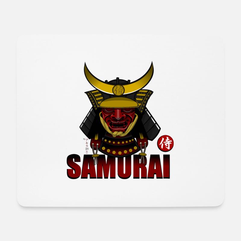 Samouraï - Tapis de souris (format paysage) - blanc