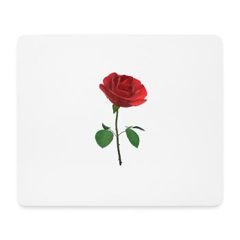 La rose 3D - Tapis de souris (format paysage) - blanc - Devant