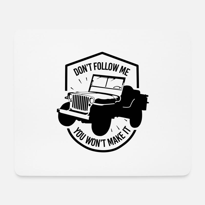 Off Road 4x4 Jeep - Mousepad (Querformat) - Weiß