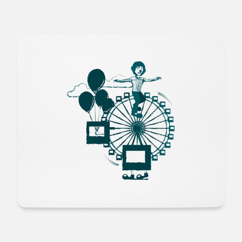 riesenrad - Mousepad (Querformat) - Weiß