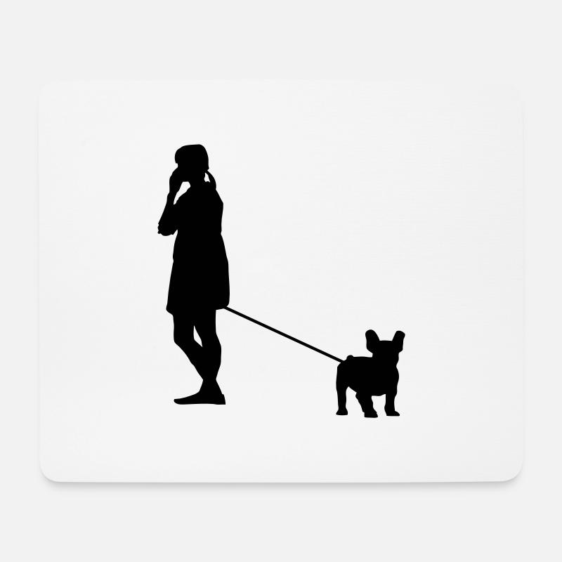 spaziergang mit bu lly - Mousepad (Querformat) - Weiß