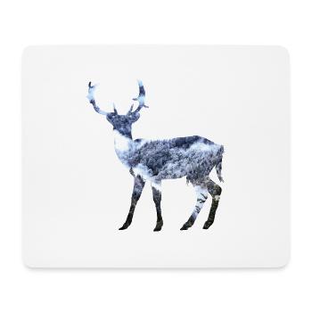Deer with forest - Mouse Pad (horizontal) - white - Front