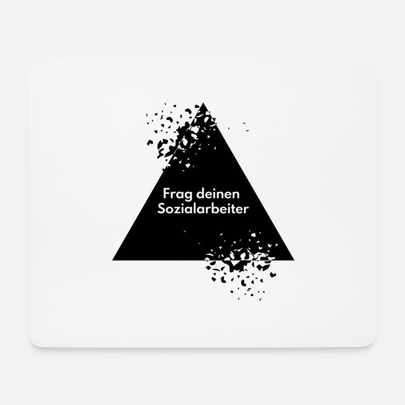 Frag deinen Sozialarbeiter lustiger Spruch - Mousepad (Querformat) - Weiß