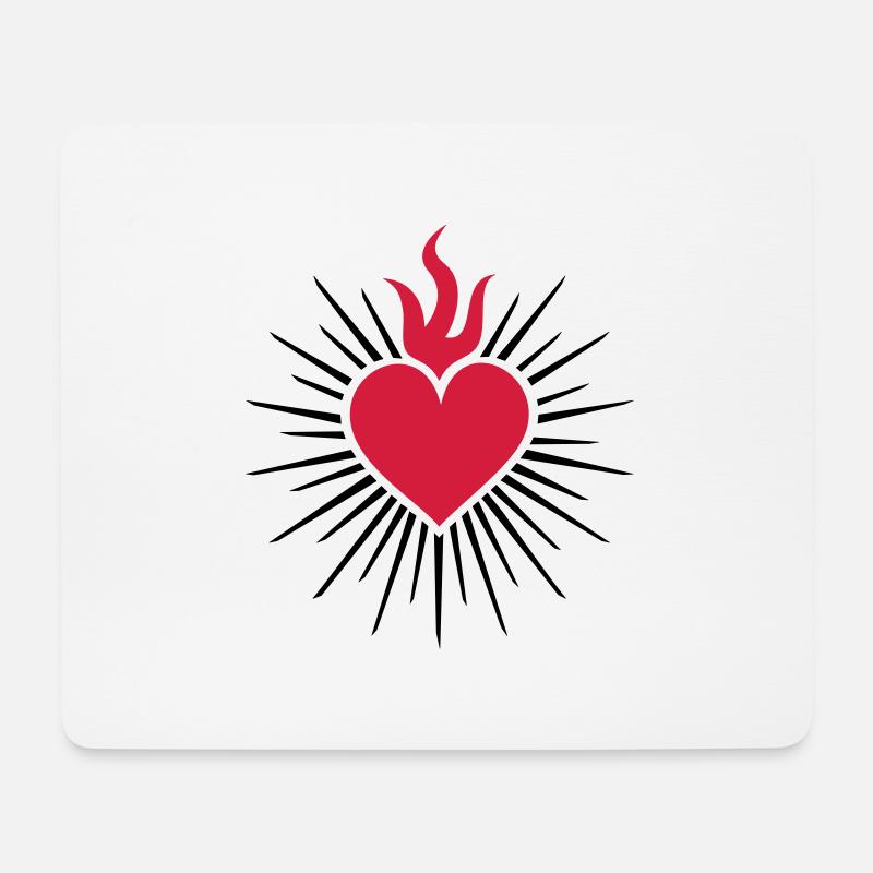 Heiliges Herz - Ursymbol der Liebe - Herzchakra - Mousepad (Querformat) - Weiß