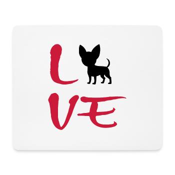 Chihuahua LOVE dog gift idea - Mouse Pad (horizontal) - white - Front