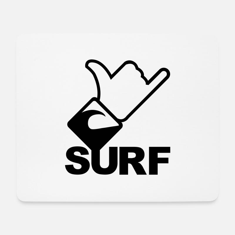 Shaka Sign Surf - Mouse Pad (horizontal) - white