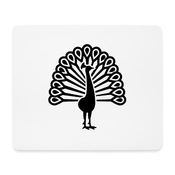 Pfau - Mousepad (Querformat) - Weiß - Vorne