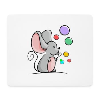 Mouse with colorful soap bubbles - Mouse Pad (horizontal) - white - Front