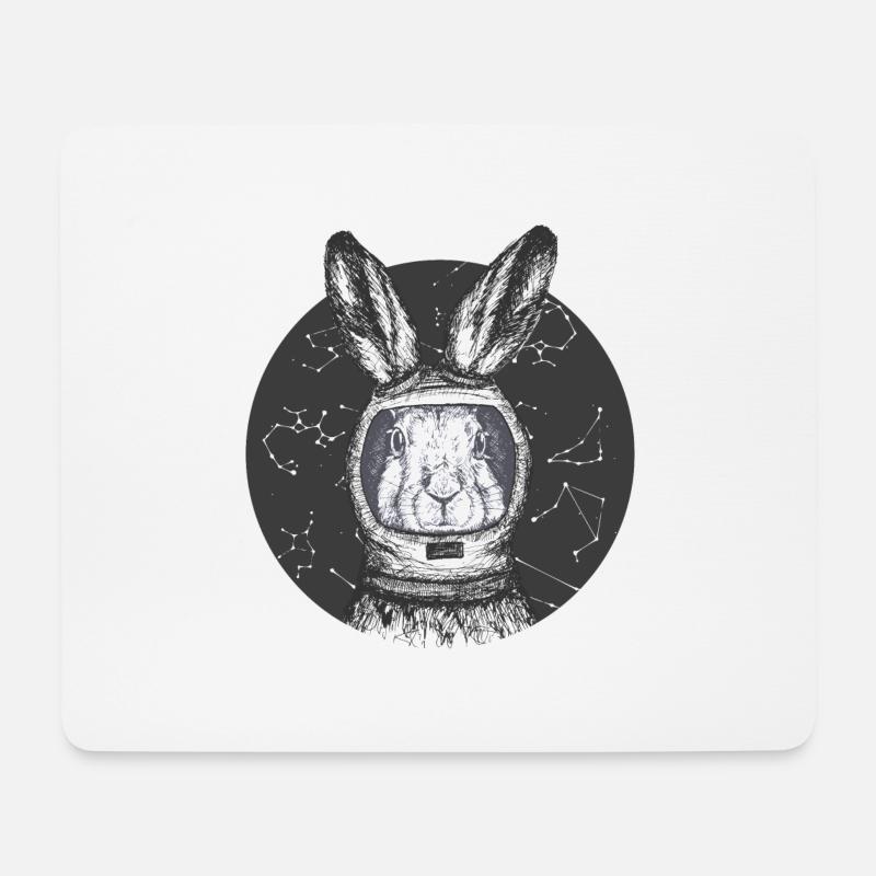 Hase - Astronaut - Kaninchen - Weltraum - Mousepad (Querformat) - Weiß