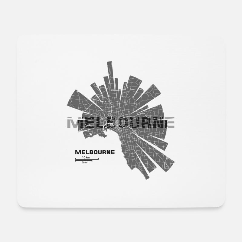Melbourne Map - Mouse Pad (horizontal) - white