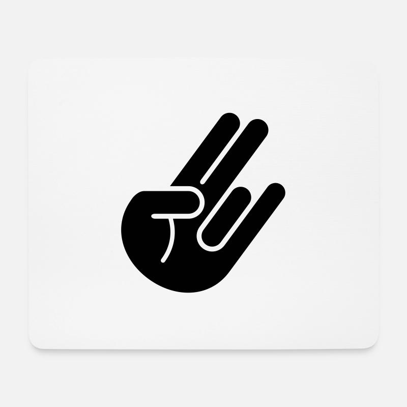 JDM Hand 1c - Mousepad (Querformat) - Weiß