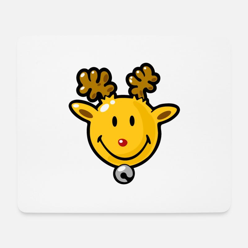 Smiley Deer - Mousepad (Querformat) - Weiß