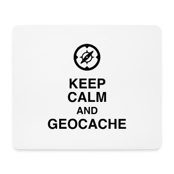 Geocaching / Geocacher / Boussole / Orientation - Tapis de souris (format paysage) - blanc - Devant