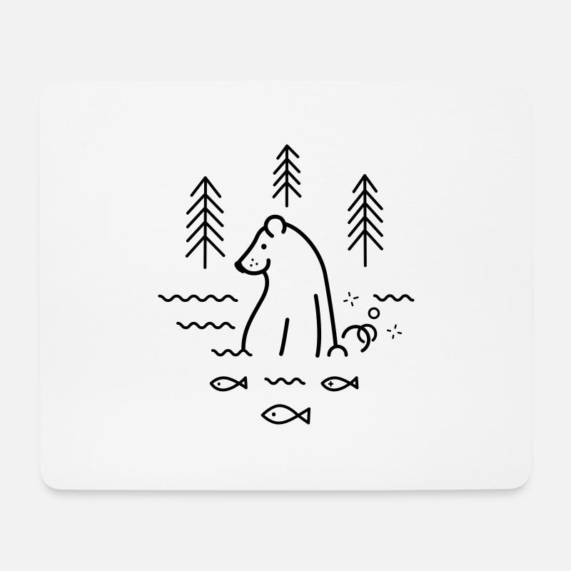 Bär, der im Wasser ist - Mousepad (Querformat) - Weiß