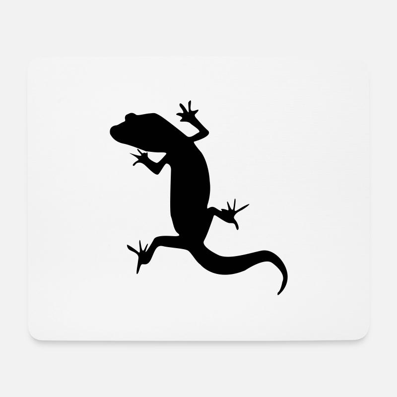 gecko silhouette - Mousepad (Querformat) - Weiß
