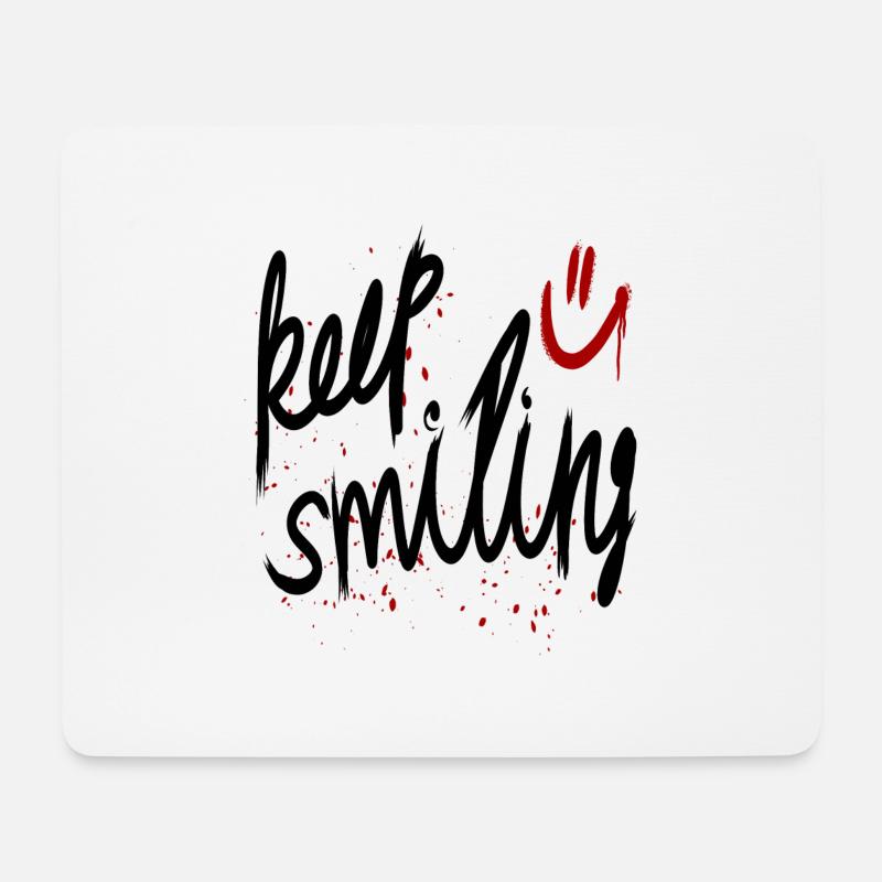 keep smiling - Mousepad (Querformat) - Weiß