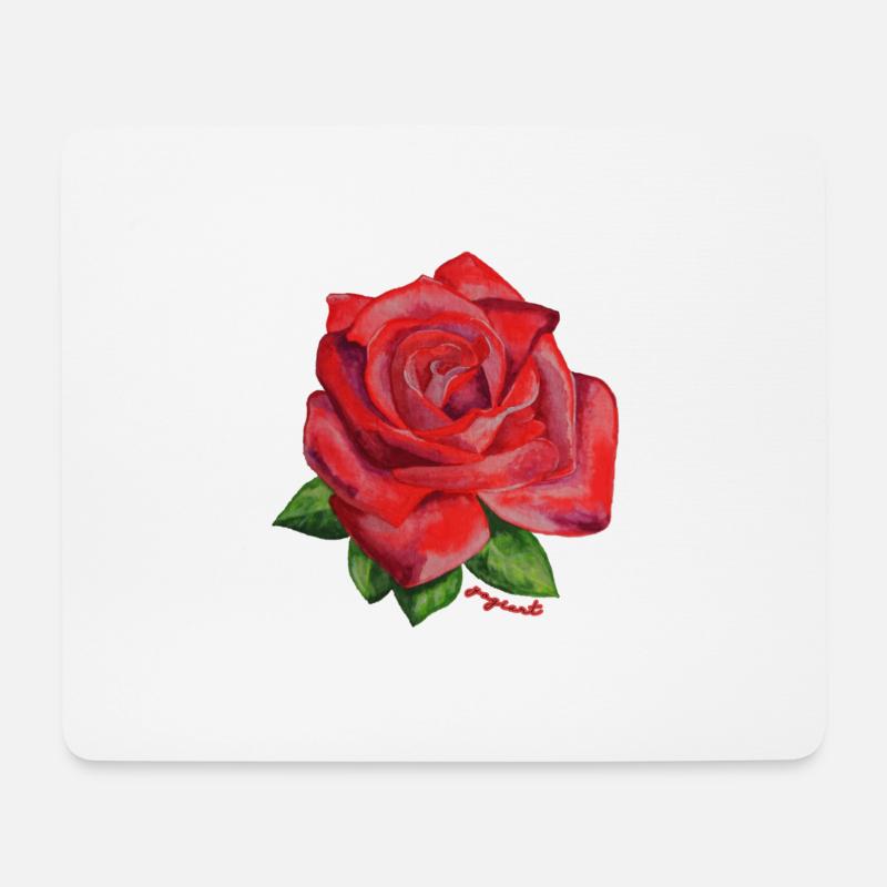 Rose rot - Mousepad (Querformat) - Weiß