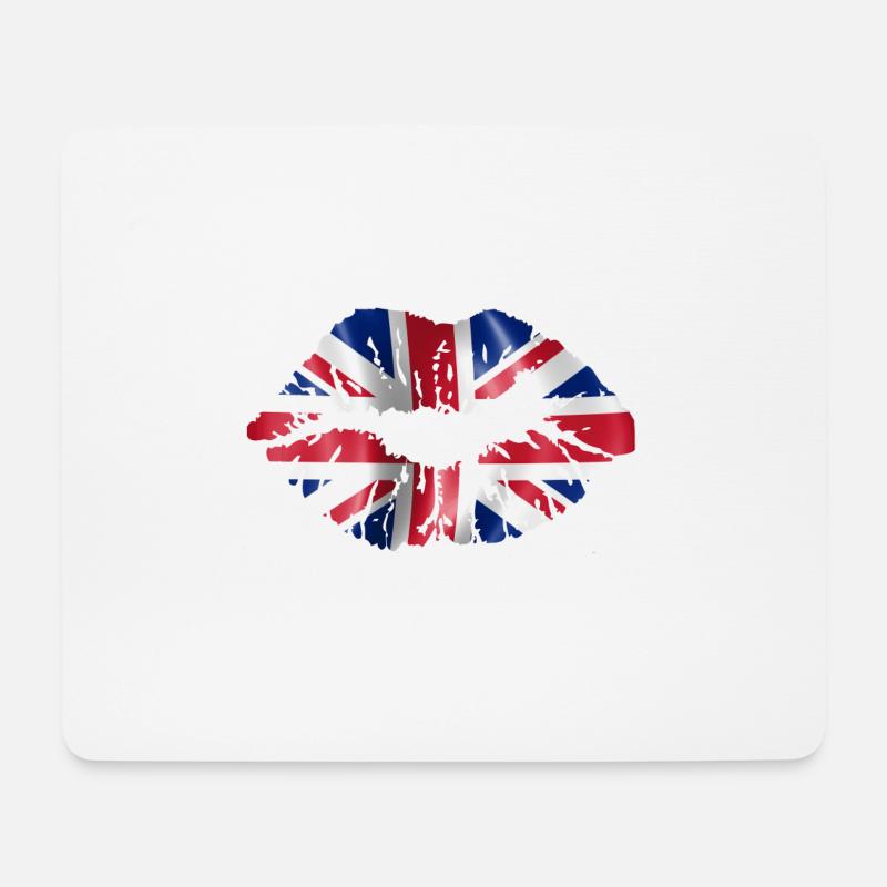 UK Lippen - Mousepad (Querformat) - Weiß