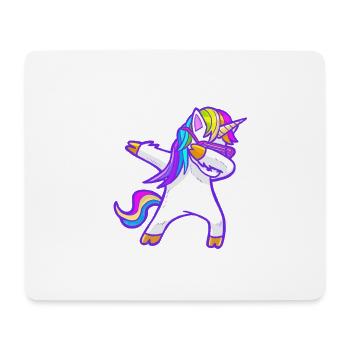 Licorne arc-en-ciel cool tamponnant - Tapis de souris (format paysage) - blanc - Devant