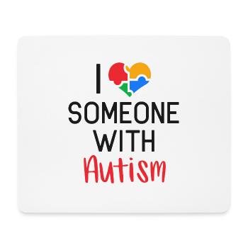 I love autistic autism heart puzzle son daughter - Mouse Pad (horizontal) - white - Front