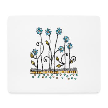 Fleurs - Tapis de souris (format paysage) - blanc - Devant
