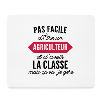 agriculteur et classe - Tapis de souris (format paysage) - blanc - Devant