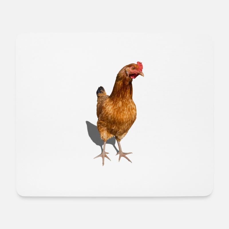 Henne - Mousepad (Querformat) - Weiß