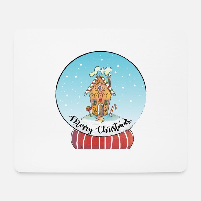 Schneekugel merry christmas - Mousepad (Querformat) - Weiß