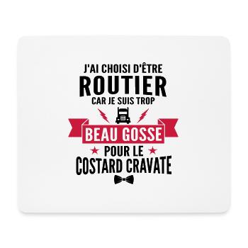 routier beau gosse - cadeau humour routier camion - Tapis de souris (format paysage) - blanc - Devant