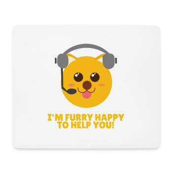 Furry Customer Service Dog ist pelzig gerne zu dienen - Mousepad (Querformat) - Weiß - Vorne