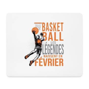 basketball birthday gift dad basketball player february - Mouse Pad (horizontal) - white - Front