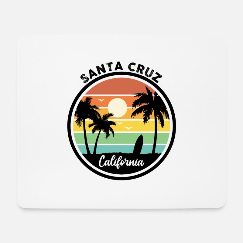Santa Cruz Vintage CA Californien Surfer Geschenk - Mousepad (Querformat) - Weiß