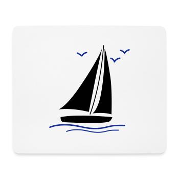 segelboot 02 - Mousepad (Querformat) - Weiß - Vorne