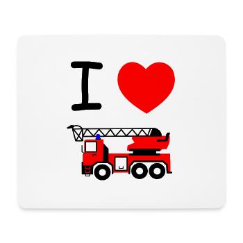 Pompiers - Tapis de souris (format paysage) - blanc - Devant