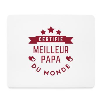 Certifié Meilleur Papa - Tapis de souris (format paysage) - blanc - Devant