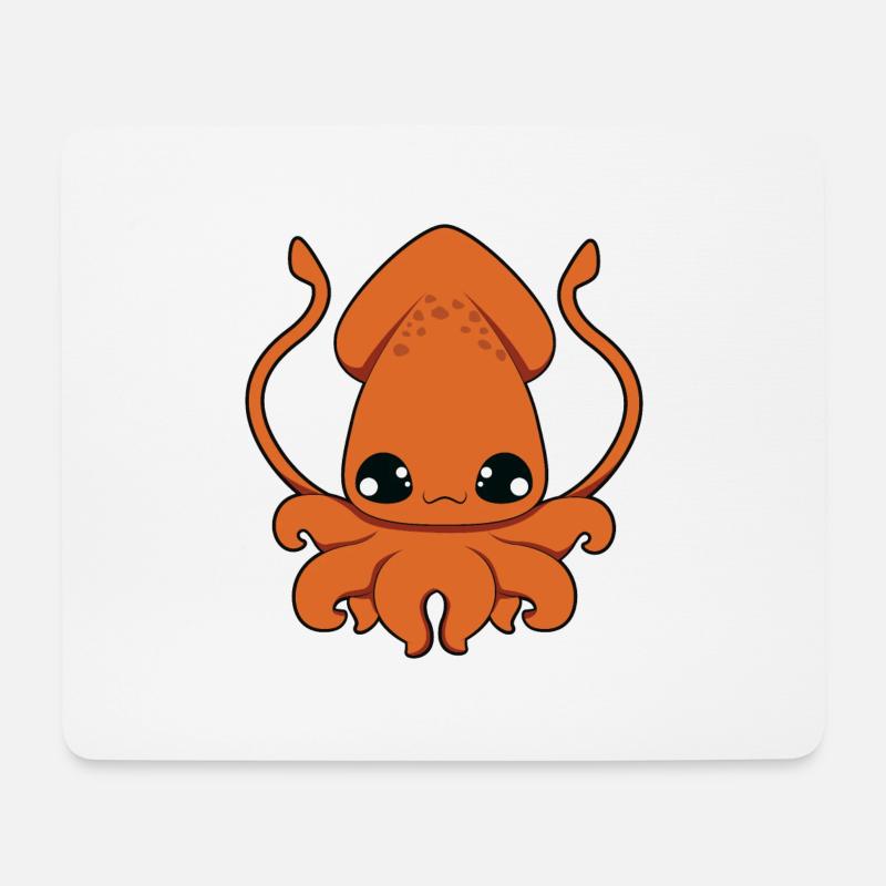 Tintenfisch - Mousepad (Querformat) - Weiß