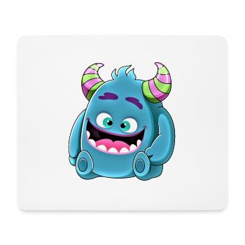Petit monstre mignon drôle n°8 - Tapis de souris (format paysage) - blanc - Devant