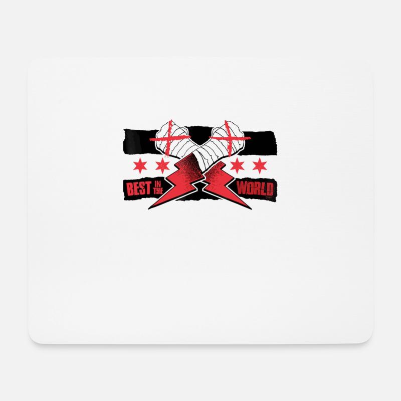 aew cm punk - Mouse Pad (horizontal) - white