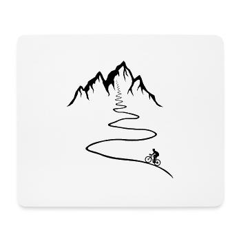 Road bike, Bicycle, Mountain, Road cyclist, Road, Path - Mouse Pad (horizontal) - white - Front