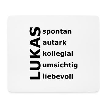 Lukas - Ein ganz spezielles Design nur für Lukas - Mousepad (Querformat) - Weiß - Vorne