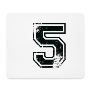 Numero 5 Équipe Foot baseball basket université - Tapis de souris (format paysage) - blanc - Devant
