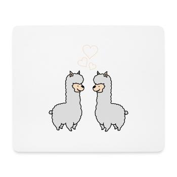 Amour de l’alpaga - Tapis de souris (format paysage) - blanc - Devant